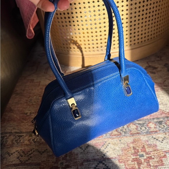 RARE Judith Leiber Caviar Leather Bowler Bag